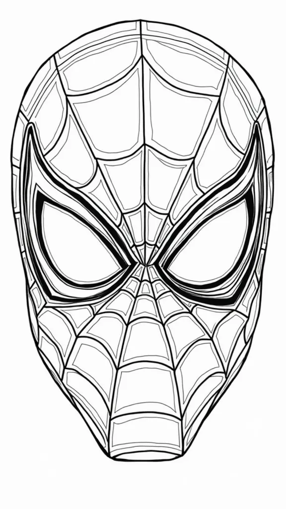 página para colorear de máscara de Spiderman